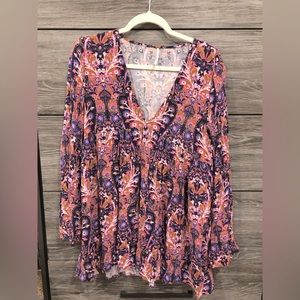 Free People Bella Printed Tunic Size M